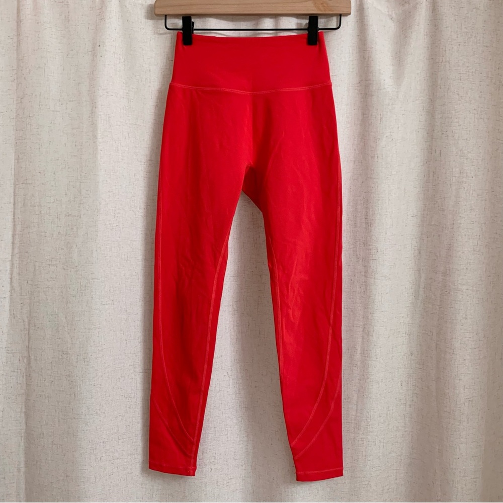 Alphalete No Front Seam Legging Tight Formula Red XS Like New - Picture 2 of 8